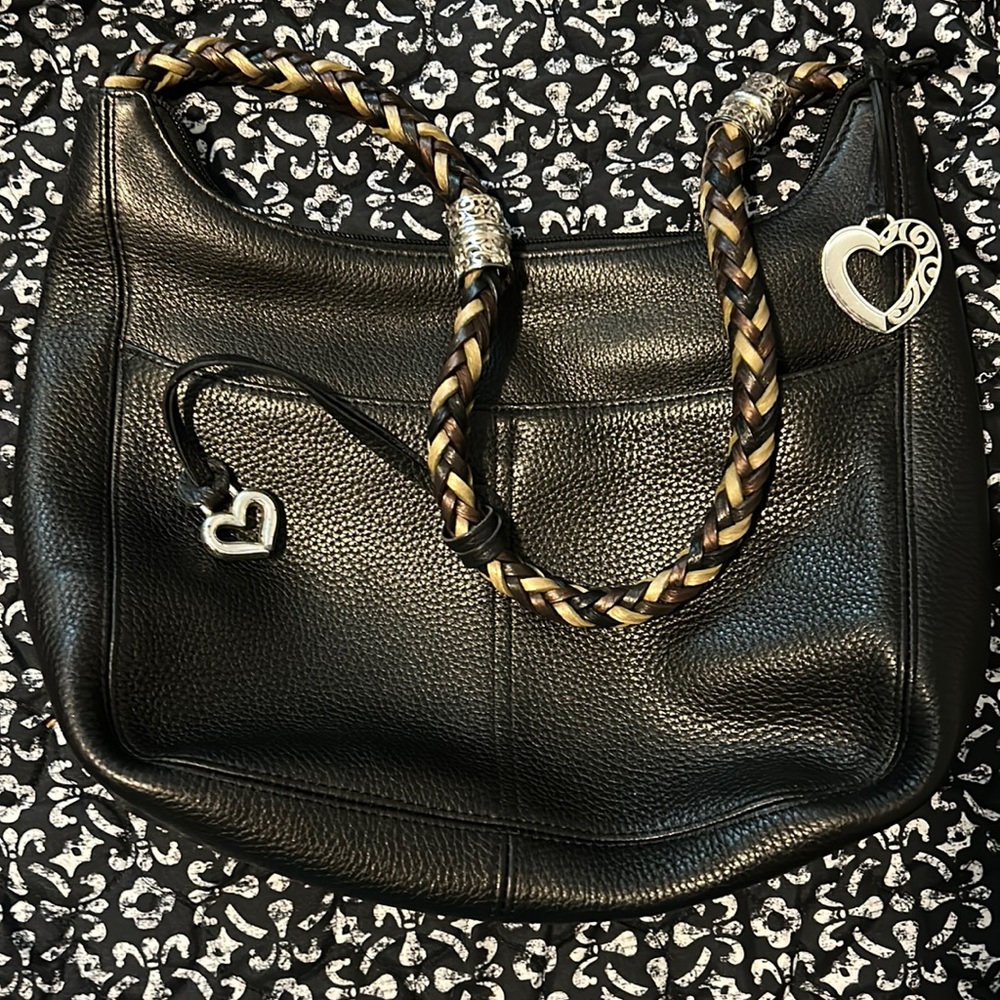 Black leather bag